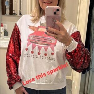🆕 VALENTINE “loaded up with love” sequin long sleeve Valentines shirt ❤️